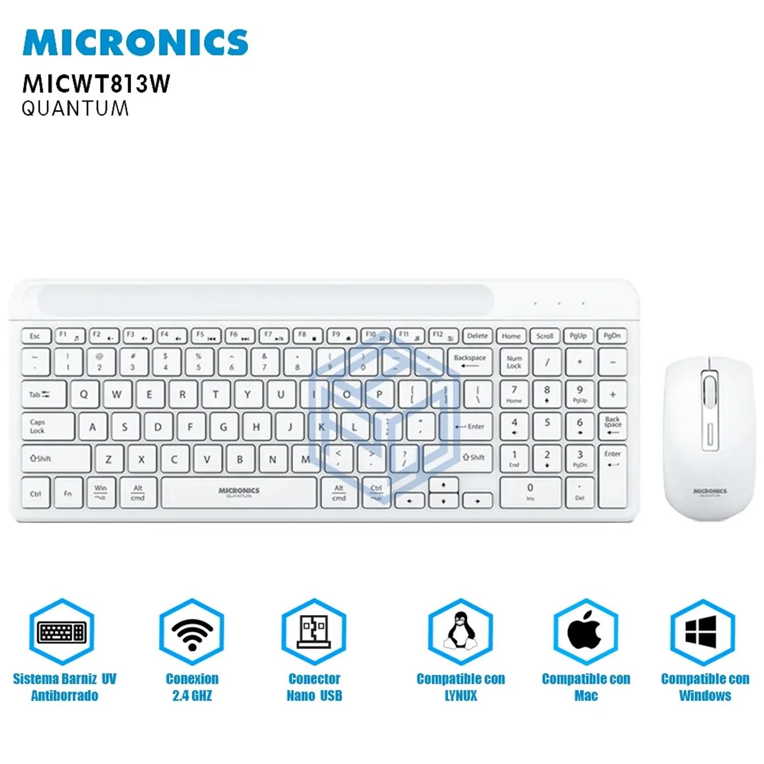 KIT MICRONICS TECLADO + MOUSE QUANTUM - MIC WT813w